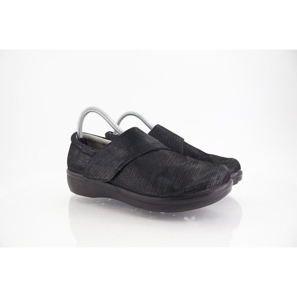 Alegria Women's Qin Weave Loafer Size 40 10 Slip On Nursing Shoe Black Metallic